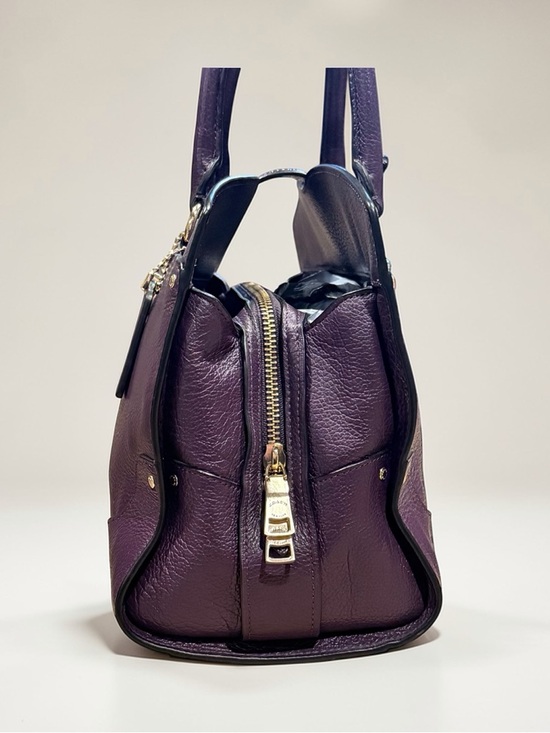 COACH Mercer Satchel 30 Grain Leather Aubergine Purple - Picture 5 of 12